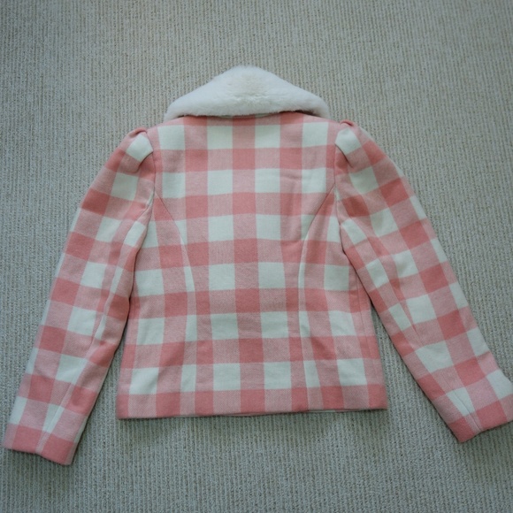 Love Shack Fancy Dumont Double Breasted Tweed Coat - Crisp Peach - Picture 6 of 12